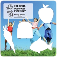 5 1/8" x 5 1/8", heavy laminated material stencil with food... from ASI 44830...