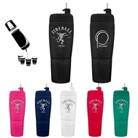 Flask set with a leakproof cap and 15 shot cups.... from ASI 57653 Gold Bond