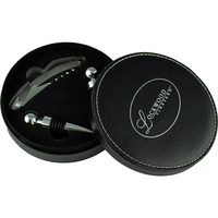 Vino Vinyl Leather Wine Opener Set-Black