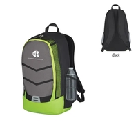 Backpack made of polyester with zippered top pocket, side mesh pockets......