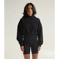 Womens Garment Dye Crop Hoodie