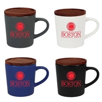 16 oz. ceramic ,ug with wooden lid that doubles as a... from ASI 88060...