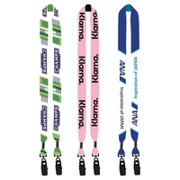 1" Double Ended Dye-Sublimated Lanyard with Metal Crimp & Me