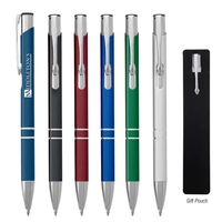 Aluminum pen with plunger action.... from ASI 61125 Hit Promotional Products...