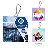 Square shaped acrylic zipper pull with j-hook for attaching.... from ASI...