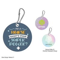 Round acrylic zipper pull with j-hook for attaching.... from ASI 61125 Hit...