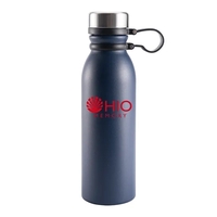 Powder-coated stainless steel bottle with TPR strap and leakproof lid-sleek,...