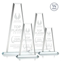 The elegant Imperial Award reflects a 0.75" thick Starfire Crystal tower......