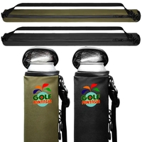 Golf beer sleeve with an insulated liner, zippers, and a shoulder... from ASI...