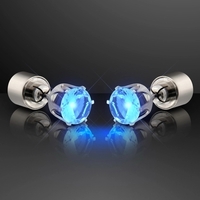 LED Faux Sapphire Pierced Earrings Are Lovely And Enchantingly Bright,...