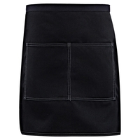 Half bistro waist apron with divided patch pocket, black webbing extra......
