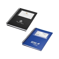 0.75" x 7" x 5.38" 70-page spiral notebook with plastic business... from ASI...