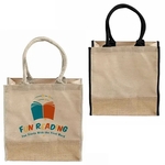 Sunset Square Jute Tote Bag