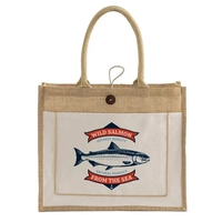Sturdy jute tote with canvas front pocket and large imprint area.... from ASI...