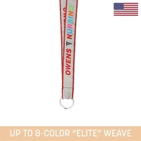 Durable 3/4" woven lanyard with custom colors and multiple hardware...