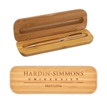 Bamboo Case With Pen Gift Set