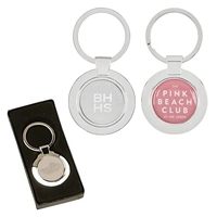 Sterling silver Plated Circle Keyring