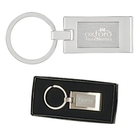 Sterling Silver Plated Rectangle Keyring