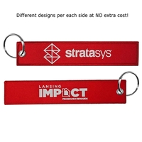 Key tag with DTF decoration and twill background on both sides... from ASI...