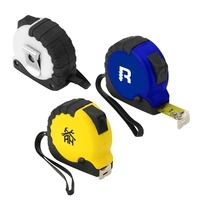 16-foot tape measure with rubber grip handle, rubber carry strap, metal......