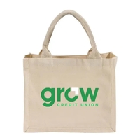 Durable cotton tote with reinforced handles & clear pocket for name... from...