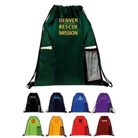 210D backpack with drawstring main compartment and adjustable loop...