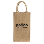 Crest Jute Double Wine Tote Bag
