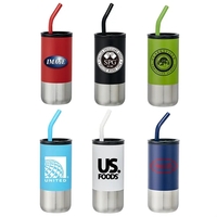 18oz. Stainless Steel Tumbler with Straw.... from ASI 64845 Kin Image Inc /...