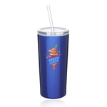 16 oz. Mira Stainless Steel Tumbler with Straw