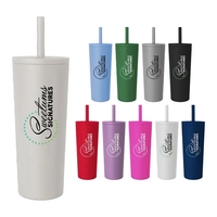 24 oz Double wall tumbler with matching lid and leak proof... from ASI 90859...