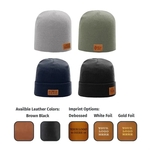 Genuine Leather Patch Beanie - Richardson R15 or R18
