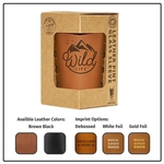 Full-Grain Leather Pint Sleeve with Glass & Gift Box