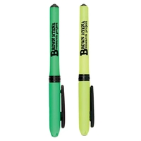 ABS plastic highlighter pen with chunky design, black accents, removable...
