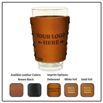Full-Grain Leather Pint Glass Holder - Made in the USA