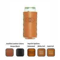 Genuine Leather SLIM Can Holder - Handmade in the USA