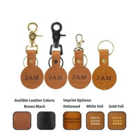100% Full-Grain Oval Leather Keychain with multiple closure options....