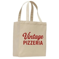 Large natural canvas shopping tote with 5" gusset for extra capacity.... from...