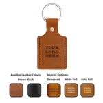 Rectangle Sewn Double Sided Keychain with Split Ring