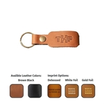 Full-Grain Leather Belt Loop Keychain w/Flat Split Ring