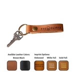 Full-Grain Leather Keychain w/Flat Split Ring