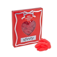 Luxe Candy Box w/ Heart Window - Swedish Fish® - Small Red