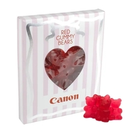 Luxe Candy Box w/ Heart Window - Red Gummy Bears