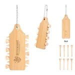 Bamboo Golf Tee Set Keychain
