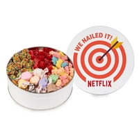 Tin filled with sour gummy bears, cherry bites, assorted salt water... from...