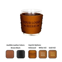 Full-Grain Leather Highball Sleeve with 13oz Libbey cocktail