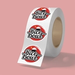 2" x 2" BOPP stickers on roll - 3.5mil
