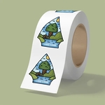 4" x 4" BOPP stickers on roll - 3.5mil