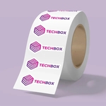 5" x 2" BOPP stickers on roll - 3.5mil