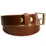 1.5 inch Chestnut Full-Grain Leather Belt with Nickel