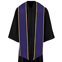 Purple Graduation Stole With Gold Binding